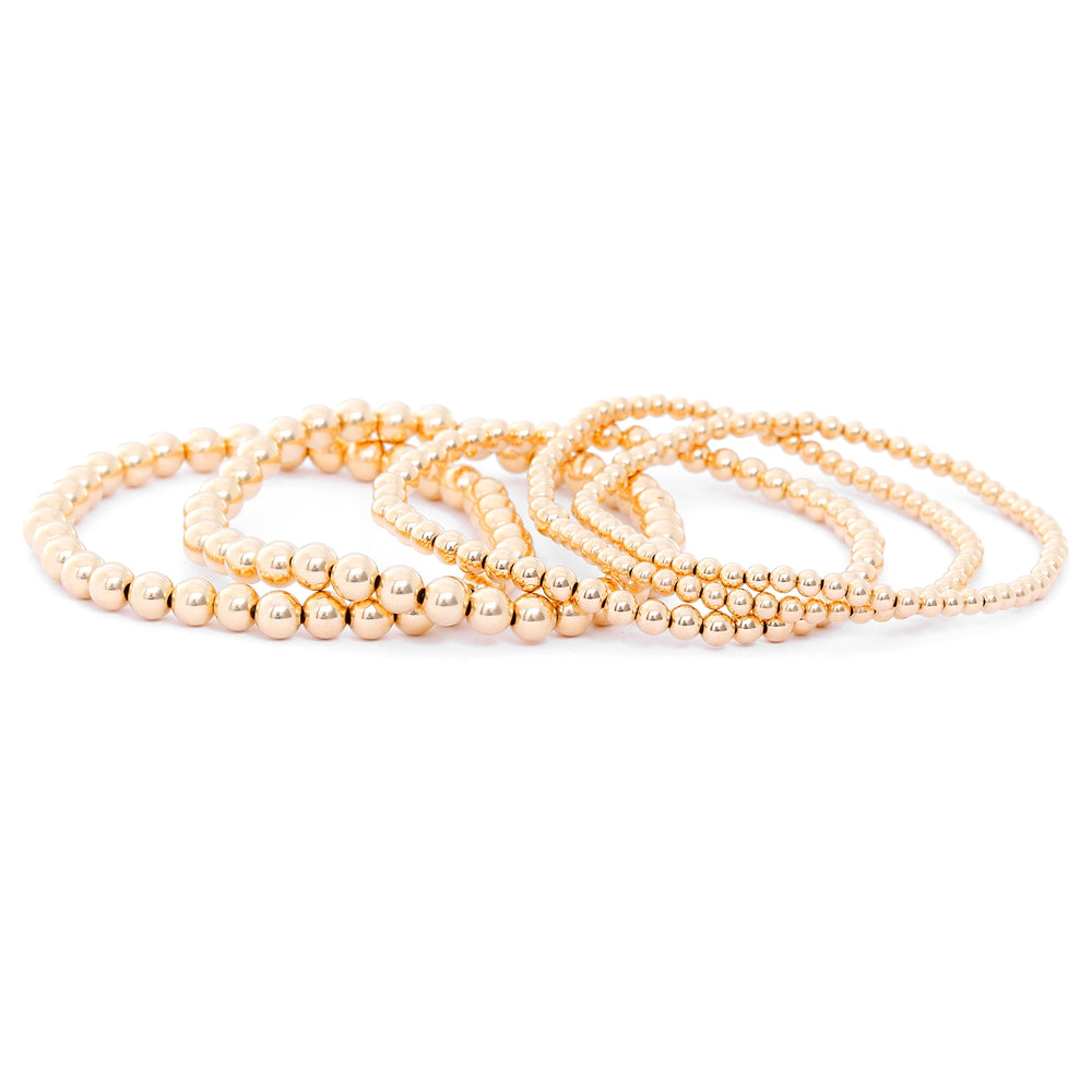 Gold Bead Ball Stackable Bracelets