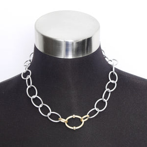 Jude Frances Mixed Metal Large Chain Necklace with Diamond Kits