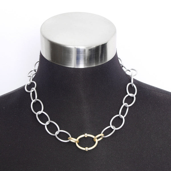 Jude Frances Mixed Metal Large Chain Necklace with Diamond Kits