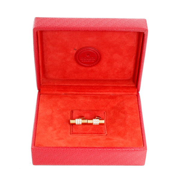 Very Rare 18k Yellow Gold  Rolex Diamond  Cuff Links