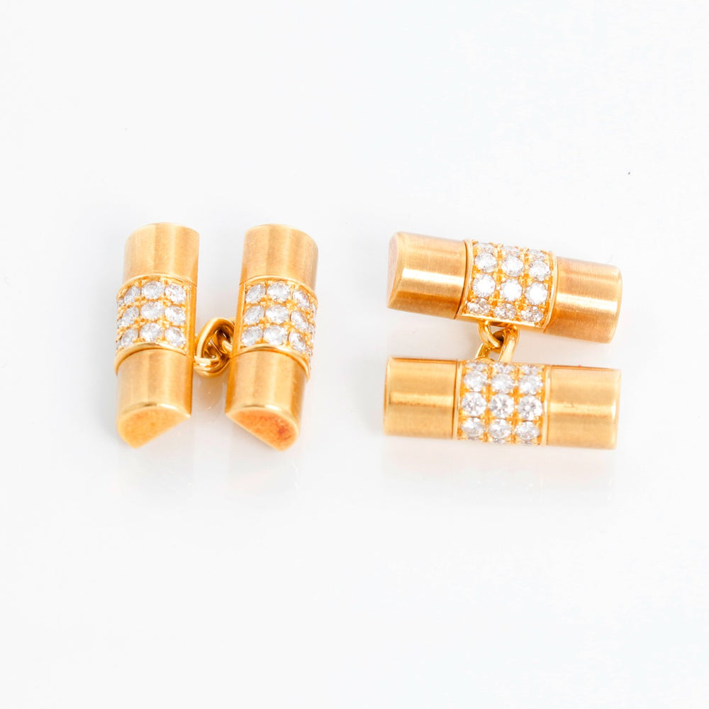 Very Rare 18k Yellow Gold  Rolex Diamond  Cuff Links