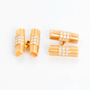 Very Rare 18k Yellow Gold  Rolex Diamond  Cuff Links