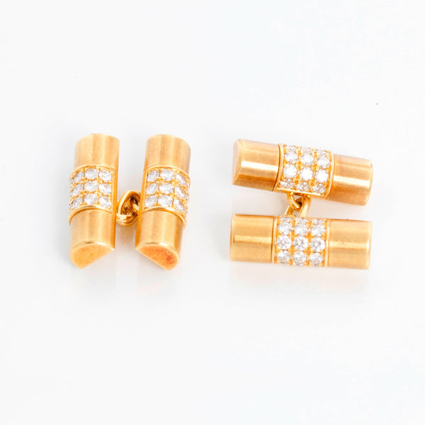 Very Rare 18k Yellow Gold  Rolex Diamond  Cuff Links