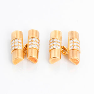 Very Rare 18k Yellow Gold  Rolex Diamond  Cuff Links