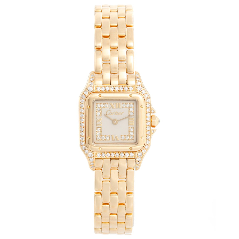 Cartier Panther Ladies 18k Yellow Gold Diamond Watch