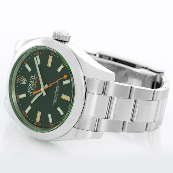 Rolex Green Milgauss Green Crystal Anniversary Men's Watch 116400V (or 116400 V)