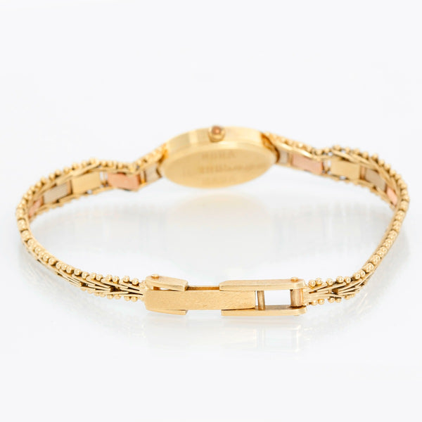 Geneve Ladies 14K Trigold Quartz Watch