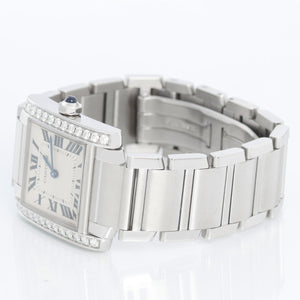 Cartier Tank Francaise Midsize Stainless Steel Diamonds Watch