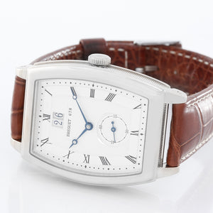 Breguet Heritage 18k White Gold Brown Strap Men's Watch  5480BB12BB0