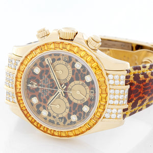 Men's Or Ladies Rolex Leopard Daytona Cosmograph Watch 116598 Saco