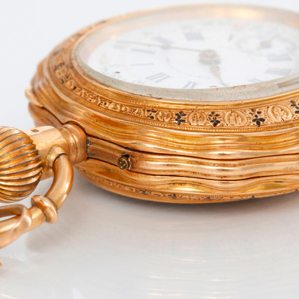 Girard- Perreguax 18K Gold & Enamel Ladies Pendant Pocket Watch