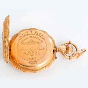 Girard- Perreguax 18K Gold & Enamel Ladies Pendant Pocket Watch