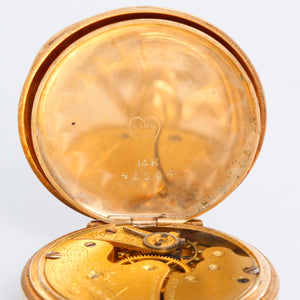 Waltham 14K Tri Gold Ladies Pendant Pocket Watch