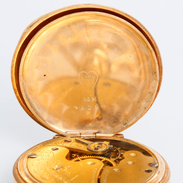 Waltham 14K Tri Gold Ladies Pendant Pocket Watch