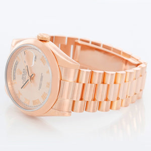Rolex President Day-Date Men's 18k Rose Gold Watch Roman Dial 118205