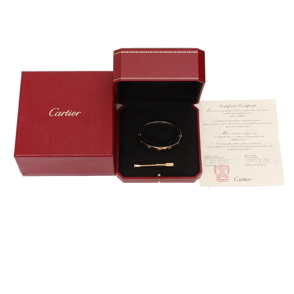 Cartier Love Bracelet 18k Yellow Gold Size 17 with Screwdriver