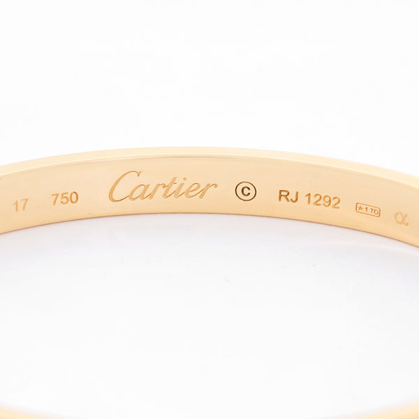 Cartier Love Bracelet 18k Yellow Gold Size 17 with Screwdriver
