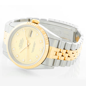 Men's Rolex Datejust Steel & Gold Diamond Watch 16233