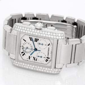 Cartier Tank Francaise 18K White Gold Chronograph