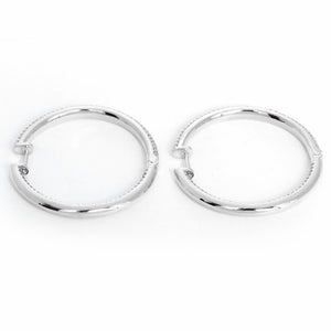 Beautiful Diamond and 14k White Gold Inside-Out Hoops