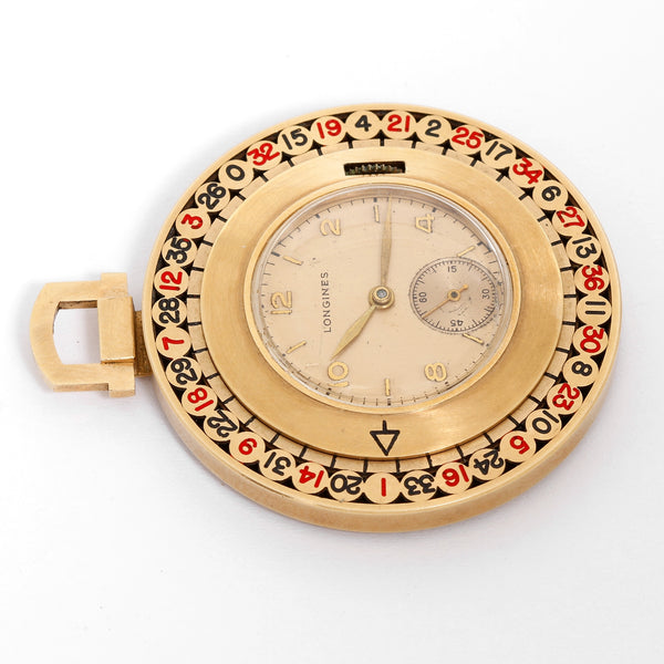 Collectible Longines 14K Yellow Gold Roulette Pocket Watch
