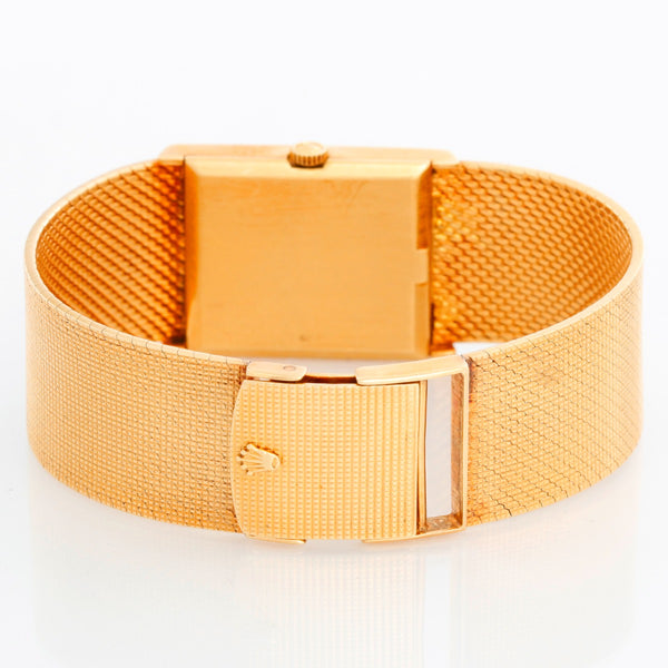 Rolex Cellini Rare Burl Wood Dial 18k Yellow Gold Men's Watch 4127