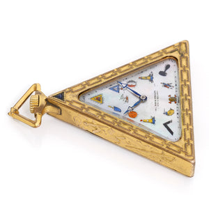 Masonic Mother of Pearl Gilt Pocket Watch Circa 1920's