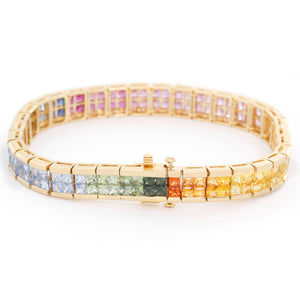 Rainbow Sapphire Tennis Bracelet