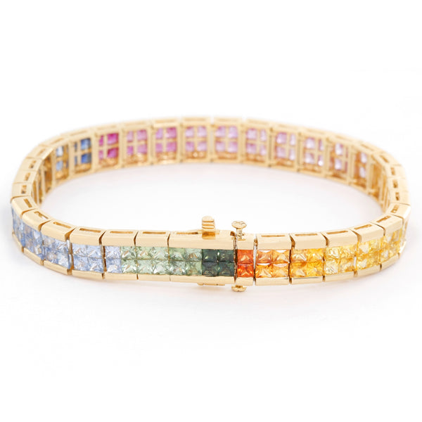 Rainbow Sapphire Tennis Bracelet