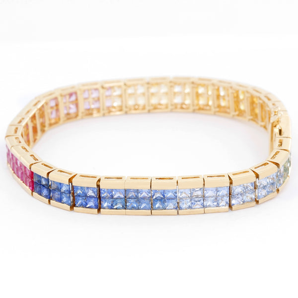 Rainbow Sapphire Tennis Bracelet