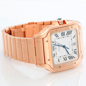 Cartier Santos 18K Rose Gold  Large Men's Watch WGSA0018