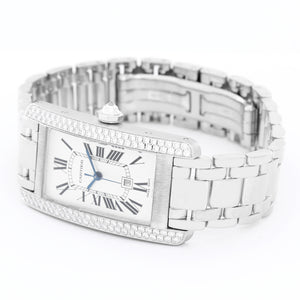 Cartier Tank Americaine 18k White Gold  Men's or Ladies Midsize Watch WB7026L1