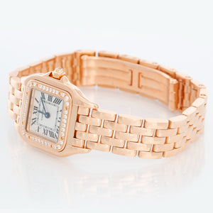 Cartier Rose Gold Small Panther With Diamonds Ladies Watch WJPN0008