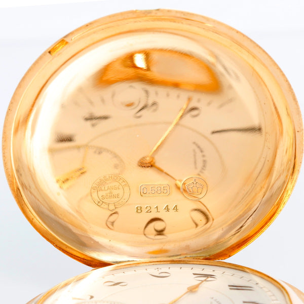 A. Lange & Sonhe  Box Hinged 14K Yellow Gold Pocket Watch