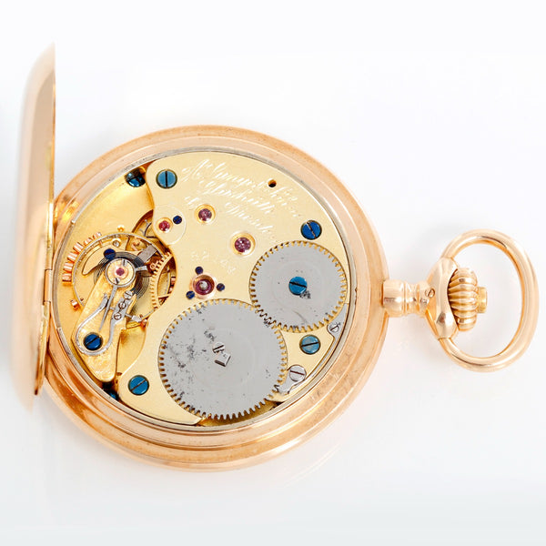 A. Lange & Sonhe  Box Hinged 14K Yellow Gold Pocket Watch