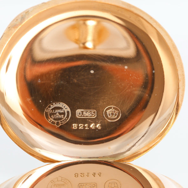 A. Lange & Sonhe  Box Hinged 14K Yellow Gold Pocket Watch