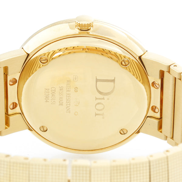 La D De Dior 18K Yellow Gold Diamond Men's or Ladies Christian Dior Quartz Watch CD043151M001