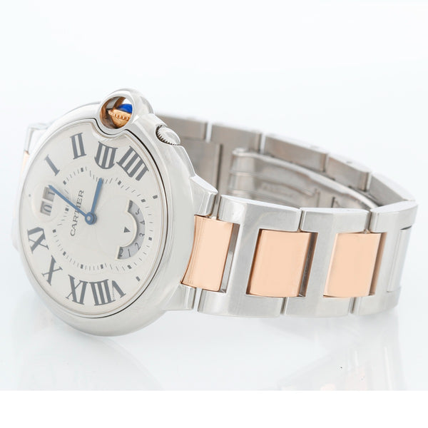 Cartier Ballon Bleu Two Timezone Rose Gold & Stainless Steel Watch W6920027