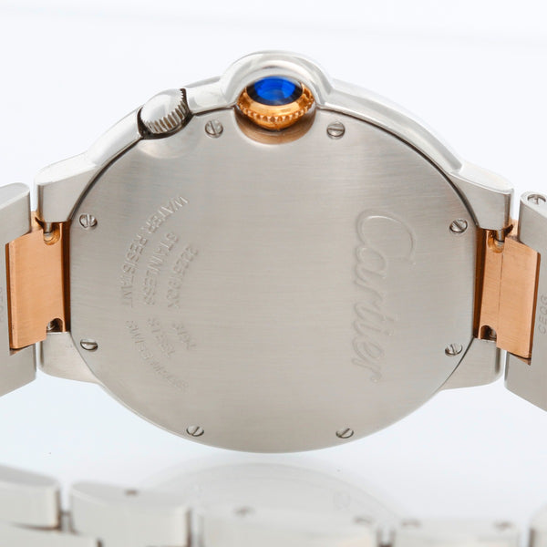 Cartier Ballon Bleu Two Timezone Rose Gold & Stainless Steel Watch W6920027