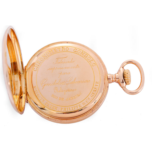 Rare Vintage Patek Philippe Relojoeiros Gondolo 18k Yellow Gold Open Face Pocket Watch