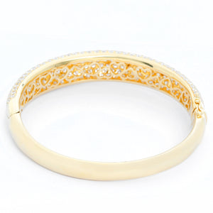 18K Yellow Gold Hinged Diamond Bangle