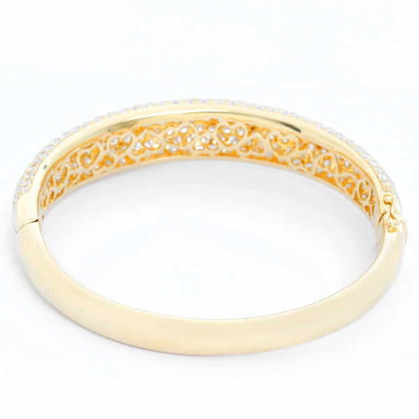 18K Yellow Gold Hinged Diamond Bangle
