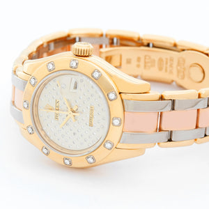 Rolex Lady Datejust Pearlmaster 18k Yellow Gold Ladies Diamond Watch 80318