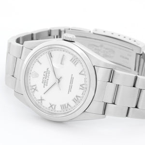 Rolex Datejust Watch Men's Stainless Steel 16200 White Roman Dial