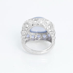 Moon Stone & Sapphire Ring Size 5