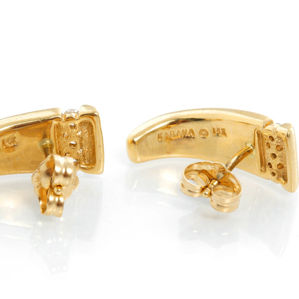 Kabana 14K Yellow Gold Small Opal Earrings