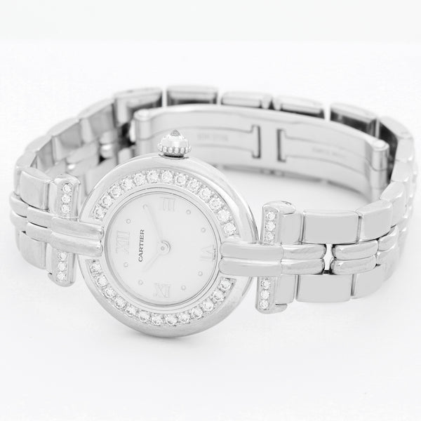 Cartier 18K White Gold Diamond Ladies Watch