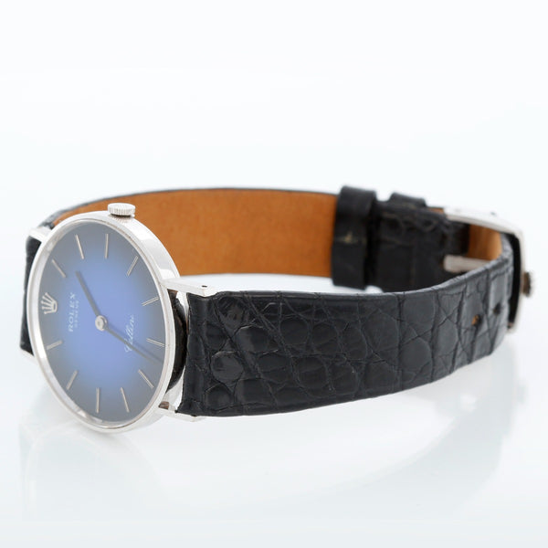 Rolex Cellini Men's 18k White Gold Watch on Strap Band Mod. 4112