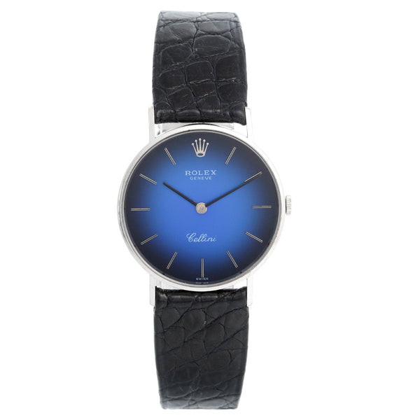 Rolex Cellini Men's 18k White Gold Watch on Strap Band Mod. 4112