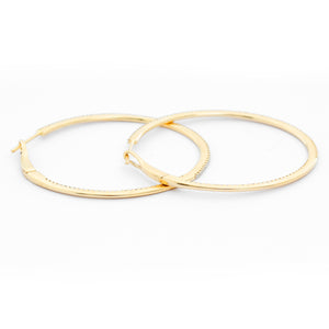 14K Yellow Gold Round Inside Out Hoops